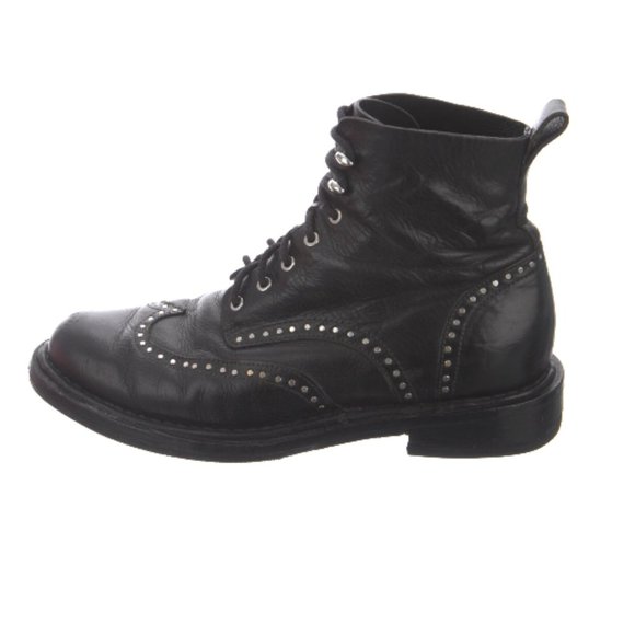 Rag & Bone Black Leather Studded Ankle Combat Boots 8.5 (Actual fit: 8) - Picture 2 of 4